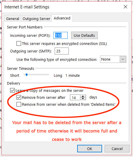 Remove from server after so many days